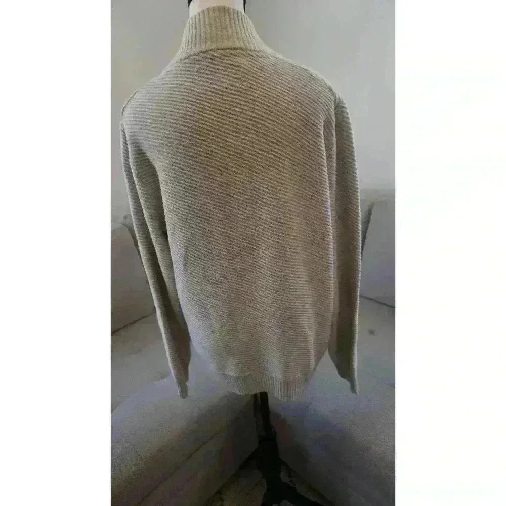 Eventide Button-Up Ribbed Knit Sweater, Size M - Picture 7 of 15